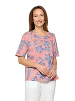 Haut en coton imprimé floral