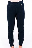 High-waisted denim pants with support