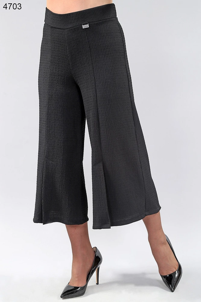 Pantalon gaucho à fente av repliée