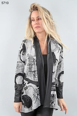 Cardigan avec insertions de cuirette vegan