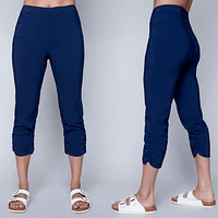 Pantalon capri tout aller plissé au bas - Carré Noir