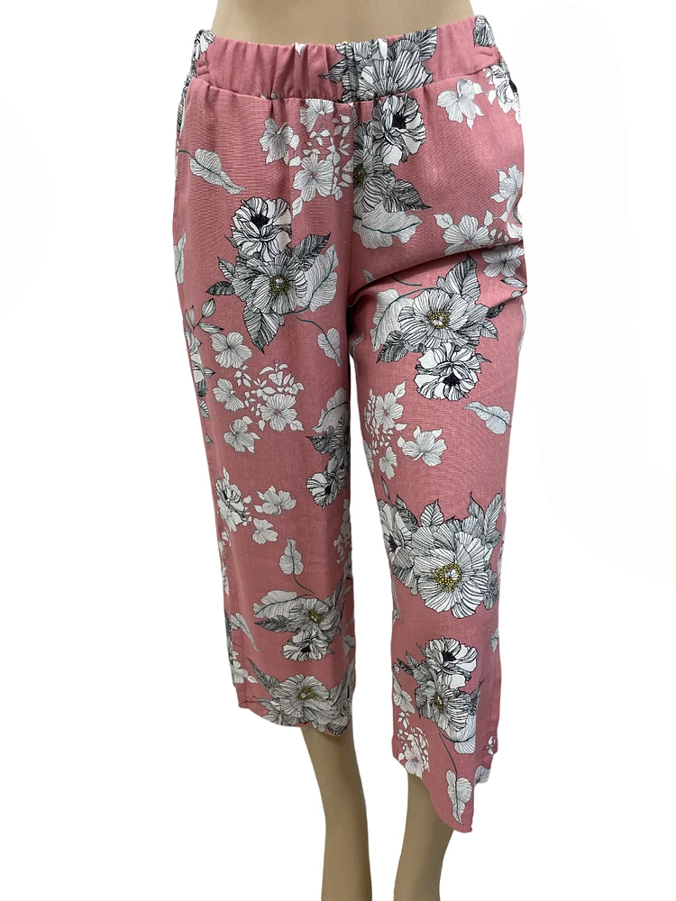 Pantalon capri imp. floral