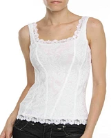 Camisole corset texturée finie de dentelle