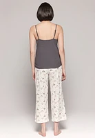 Pyjama 100% coton camisole unie/pantalon imprimé chiens