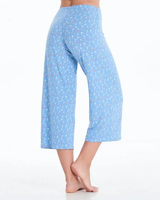 Pantalon capri imp. petites fleurs