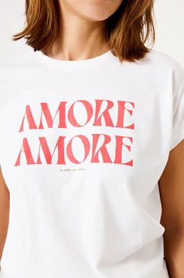 Haut en coton scripts Amore