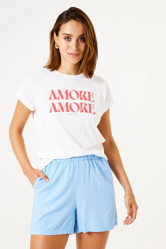 Haut en coton scripts Amore
