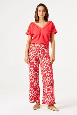 Pantalon palazzo texturé