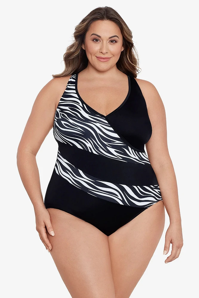 Maillot 1pc avec insertions zébrées Animal Instinct