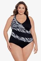 Maillot 1pc avec insertions zébrées Animal Instinct