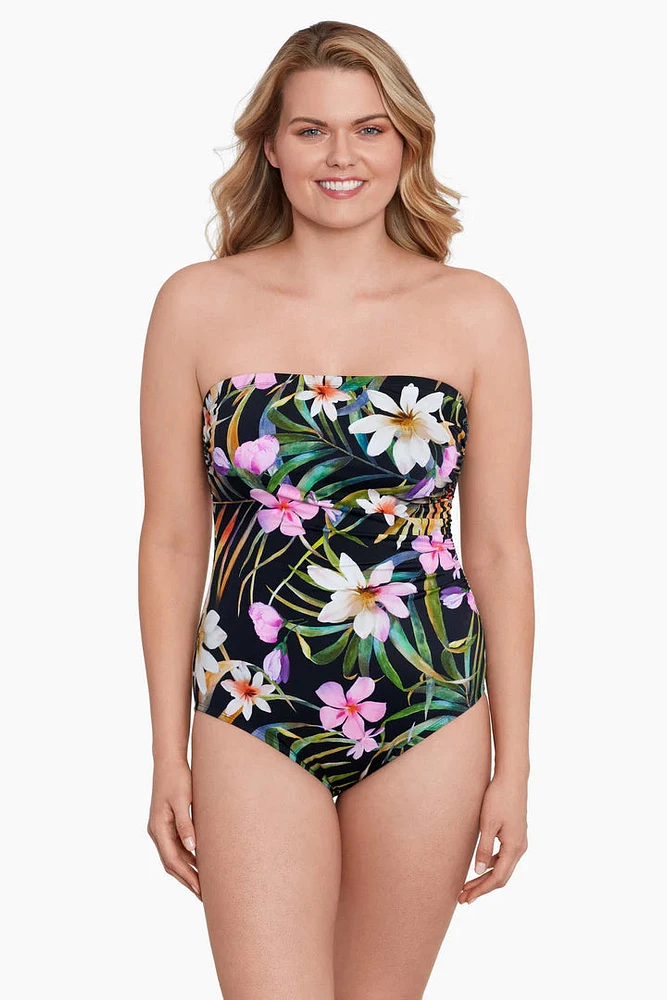 Maillot 1pc bandeau imp. fleurs exotiques Elysian Fields