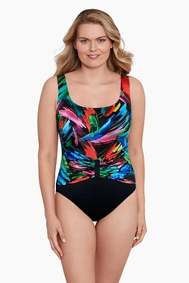 Maillot fauxkini 1pc imp. jeu de peinture