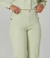 Pantalon cargo à taille haute crème de lime