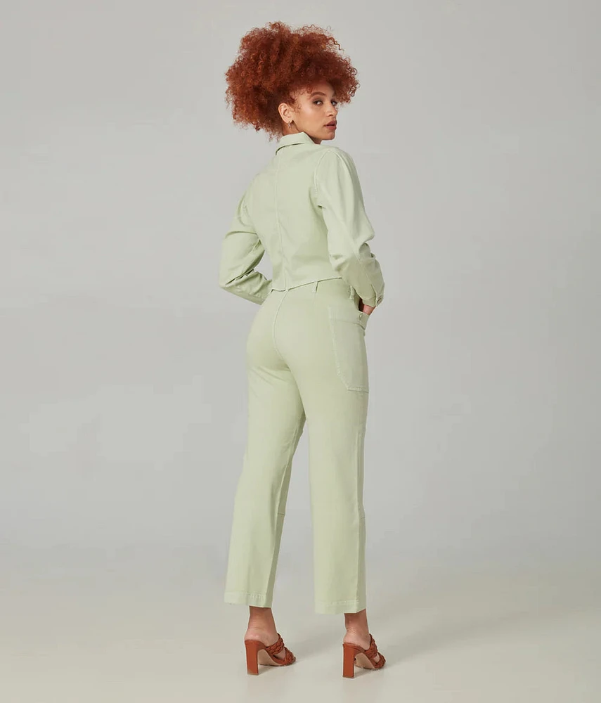 Pantalon cargo à taille haute crème de lime