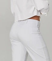 Pantalon cargo à taille haute blanc