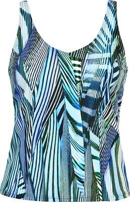 Haut de maillot tankini à rayures aqua Pacific Princess