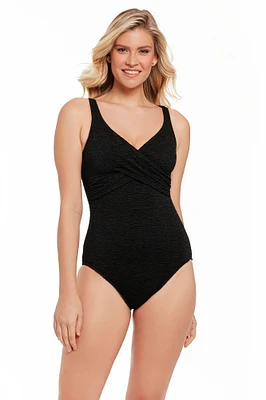 Maillot nageur 1pc croisé drapé Krinkle - Meilleure résistance au chlore