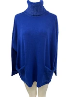 Chandail en tricot au col/poches angora