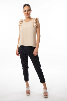 Textured sleeveless Top with frills