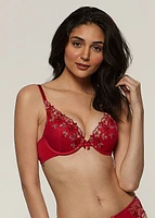 Soutien-gorge push-up brodé 3 tons à armatures