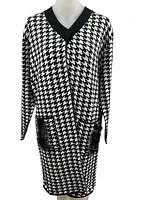 Cardigan long en tricot pieds de poule