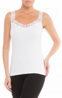 Camisole col et dos guipure