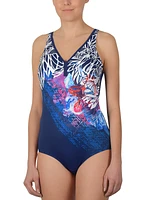 Maillot 1 pce imprimé multi en biais