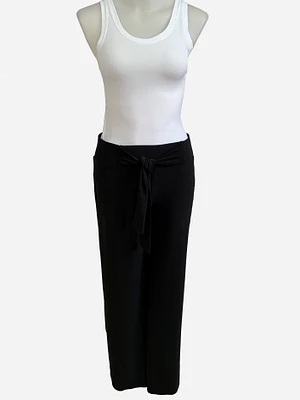 Pantalon palazzo noué à la taille