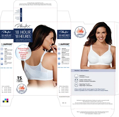 Soutien-gorge sans armature avec fermeture à l'avant. Playtex 18 Hour posture Bra aide éliminer les problèmes de dos et améliore la