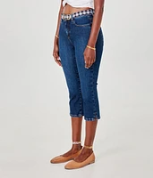 Pantalon capri à taille haute en jean extensible et durable