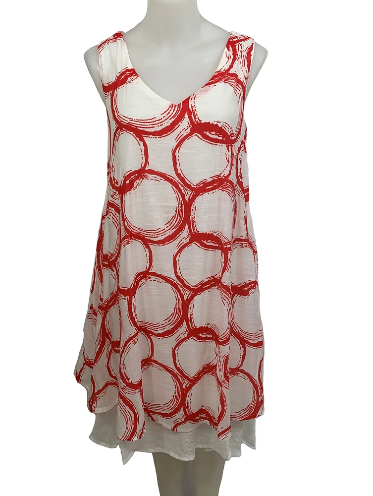 Robe doublée imprimée cercles