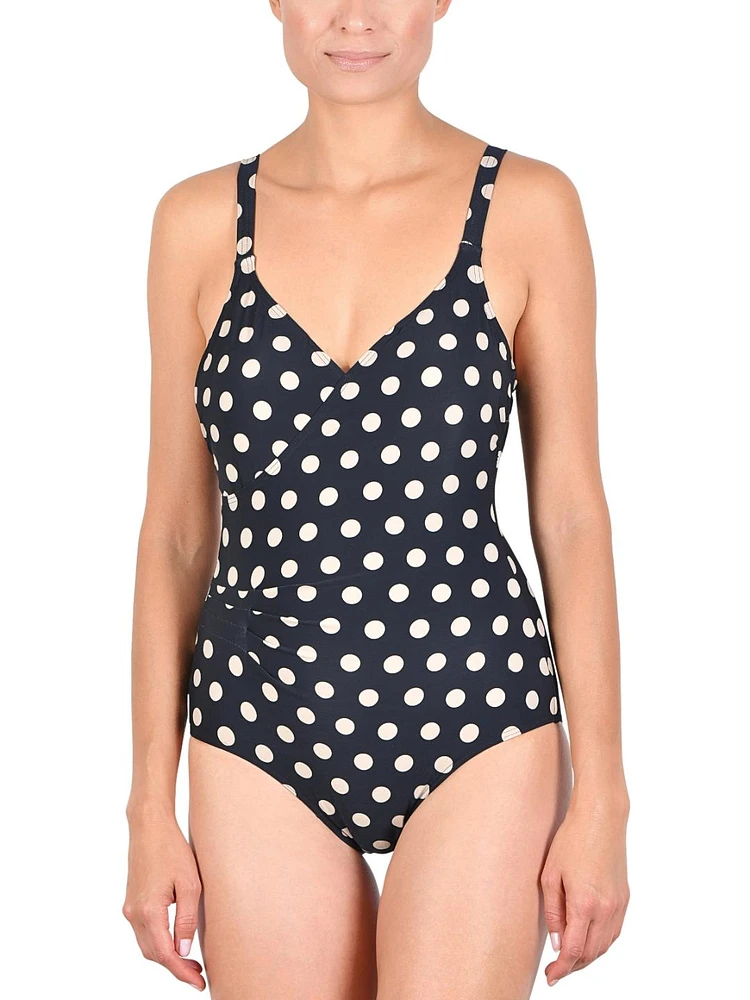 Maillot 1 pce croisé a pois