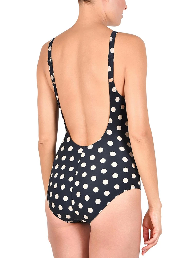 Maillot 1 pce croisé a pois