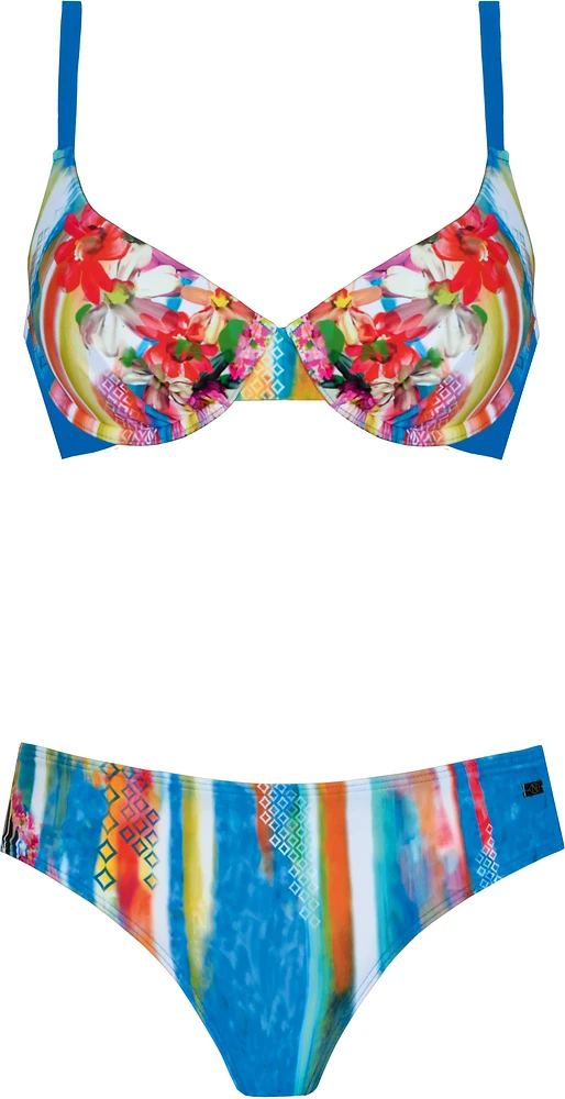 Ensemble maillot bikini coussiné imprimé floral multi