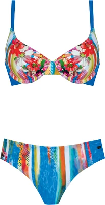 Ensemble maillot bikini coussiné imprimé floral multi