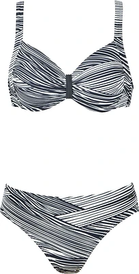 Ensemble maillot bikini coussiné rayé