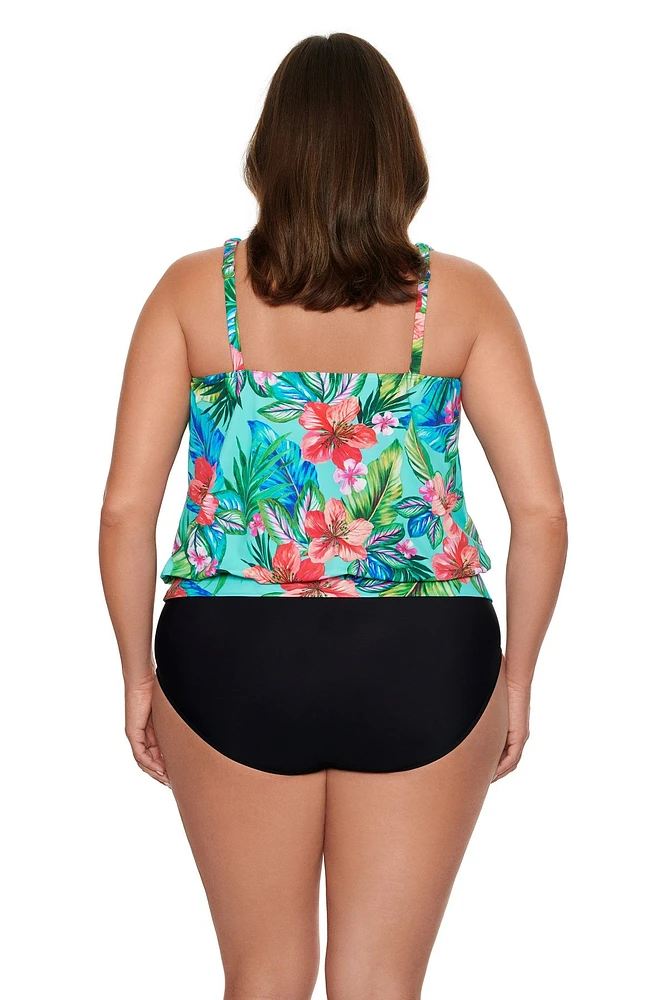 Haut de maillot tankini-blouson séparé imp. Taste of Tropic - Tailles Plus