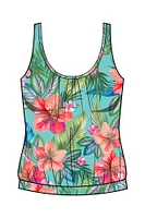 Haut de maillot tankini-blouson séparé imp. Taste of Tropic - Tailles Plus