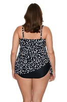 1-piece fauxkini swimsuit Jungle dot - Sizes Plus