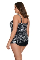 1-piece fauxkini swimsuit Jungle dot - Sizes Plus