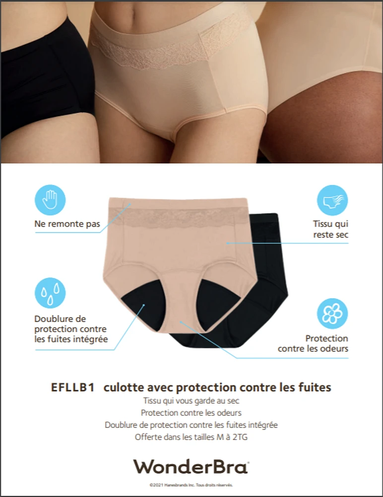 Culotte avec protection contre les fuites (paquet de 2)