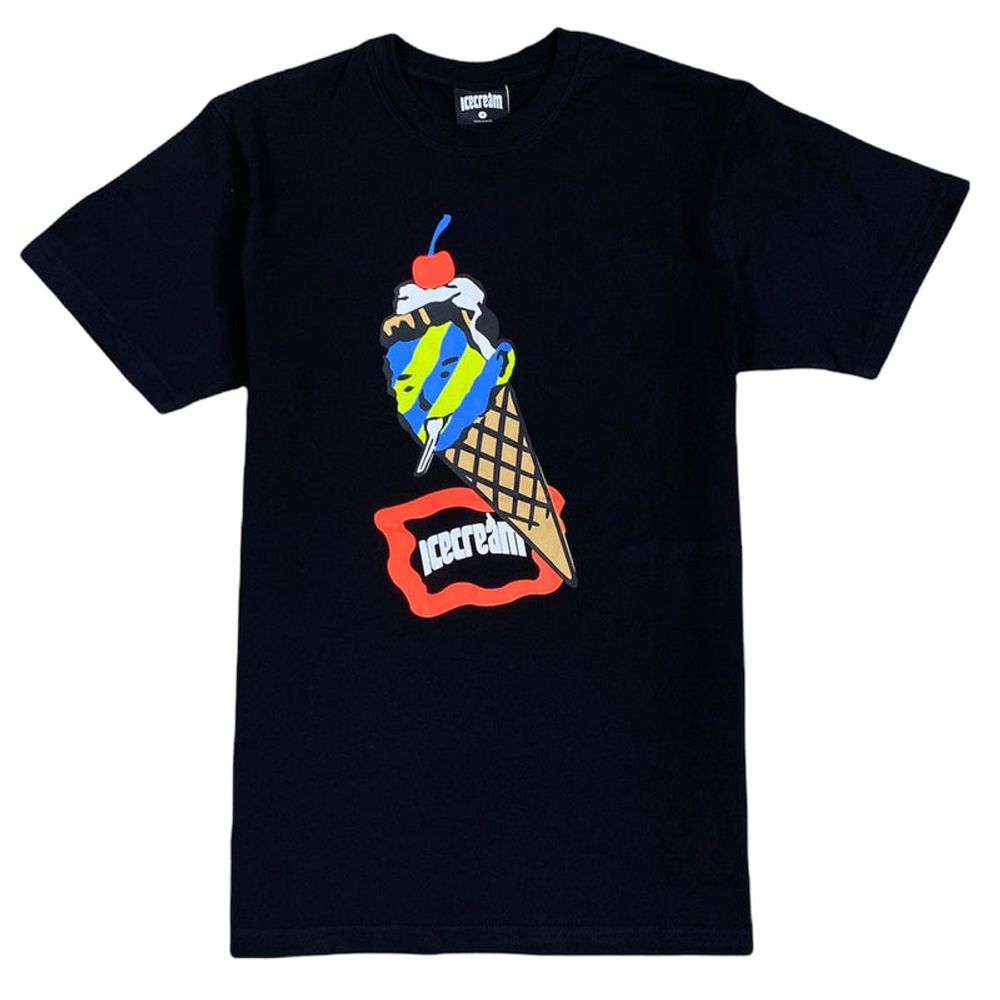 Ice Cream Cone Man Short Sleeve T Shirt (Black) 411-8206