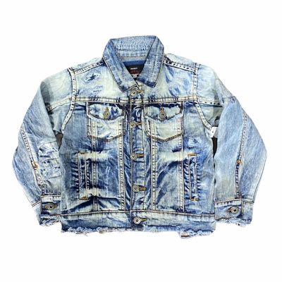 Kids Chicago Cubs Acid Wash Denim Jacket Kids Cubs Jean 