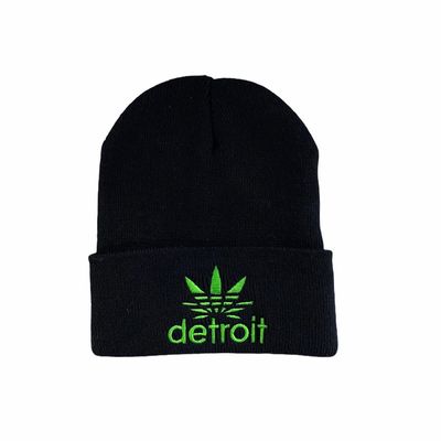 Ink Detroit Cannabis Beanie (Black/Green)