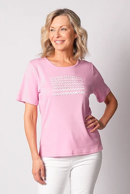 T-SHIRT AVEC VAGUES ET COQUILLAGES