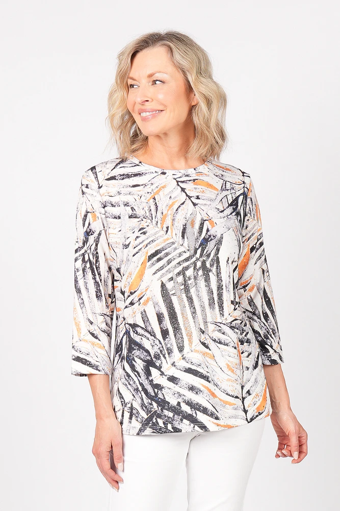 T-SHIRT FEUILLE AVEC STRASS