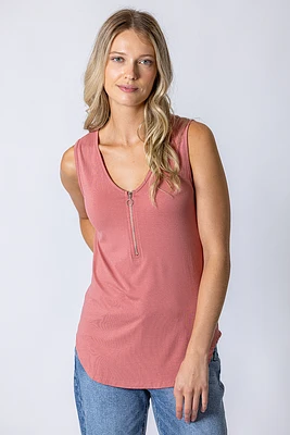 La camisole col V avec fermeture éclair