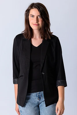 Le blazer manches à revers contraste 1 bouton