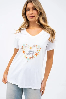 Le t-shirt imprimé « Hello Spring »