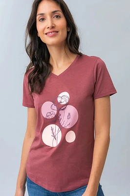 Le t-shirt imprimé fleurs dessinées